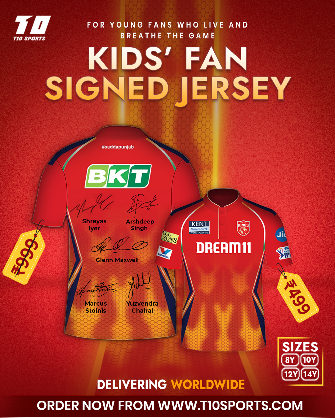 Kids' Fan Signed Jersey - Punjab kings