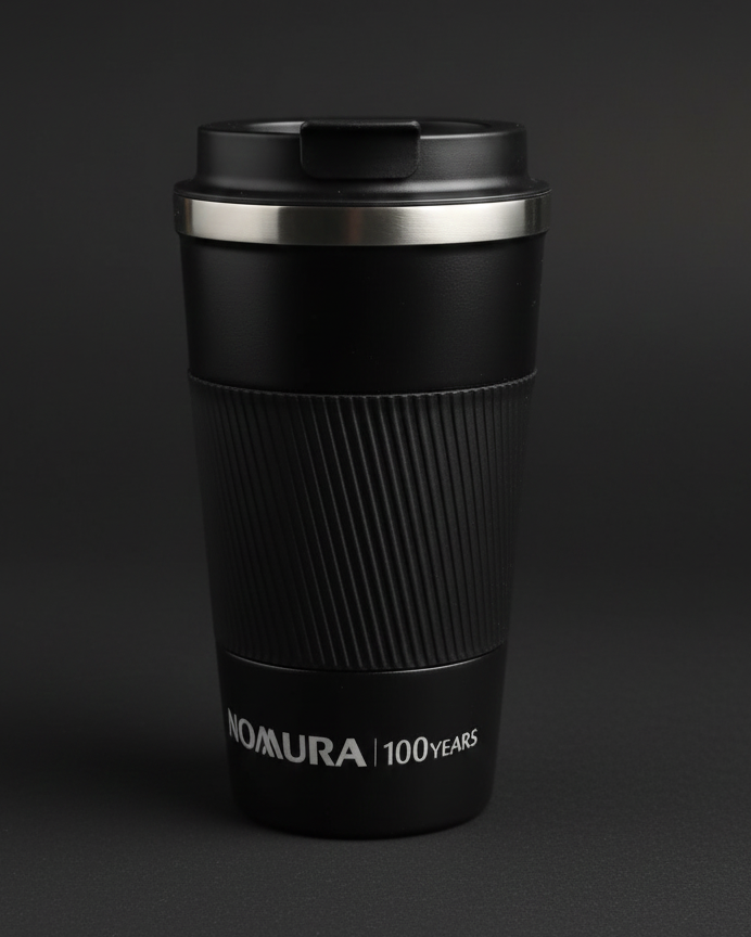 Travel Mug with Grip 510 ml (White, Black) - Nomura