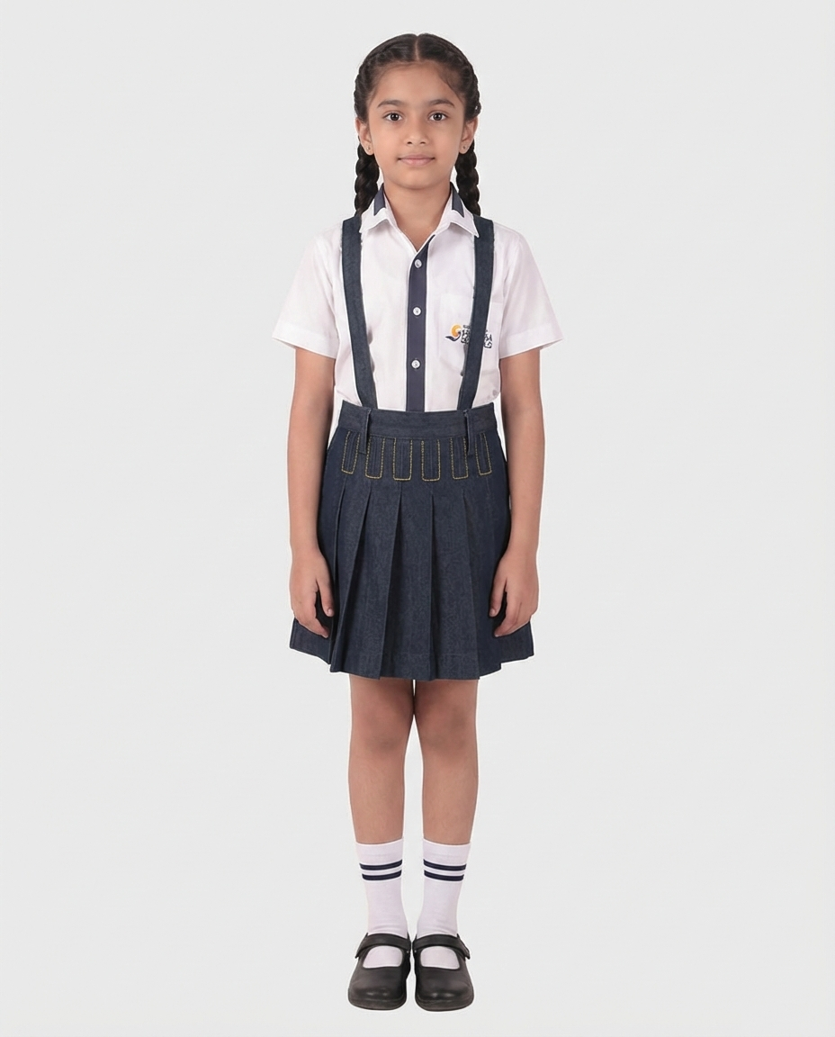 Jaipuria Classic Denim Skirts With Gallis