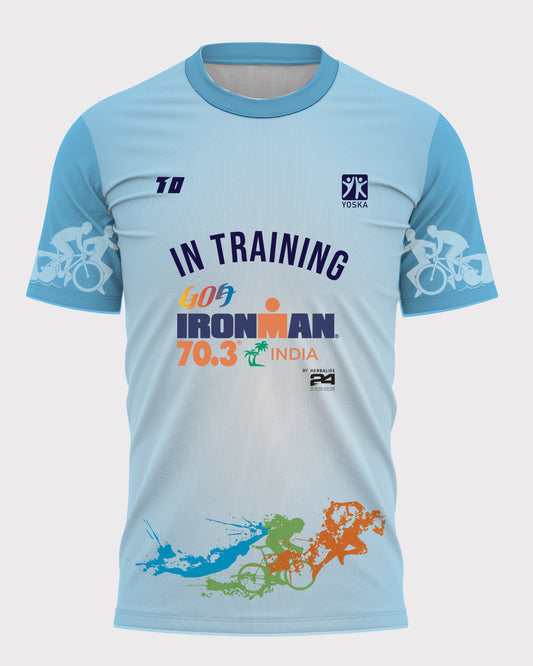 Training Warrior Male Sky Blue T-Shirt - IRONMAN 70.3 Goa