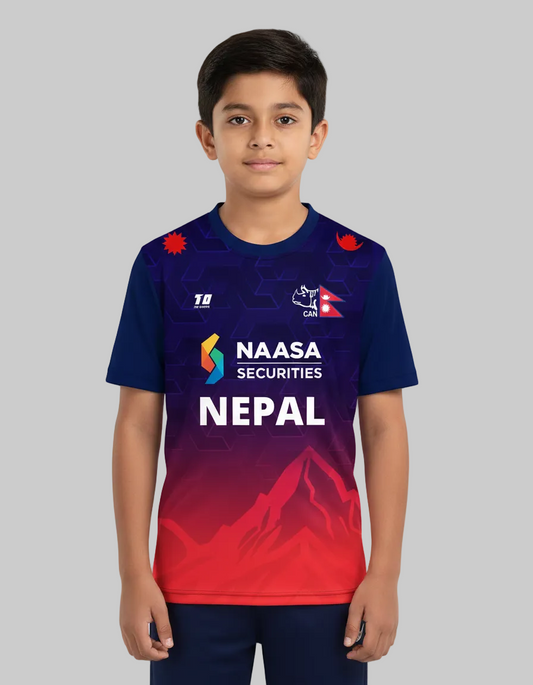 Kids Fan Jersey Half Sleeves - Nepal Cricket