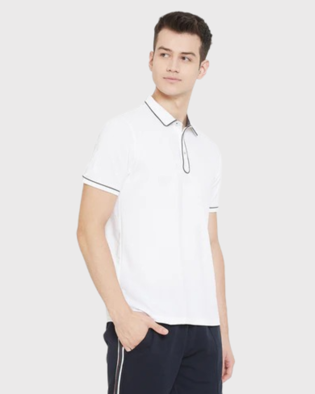 Placket Collar Piping Polo