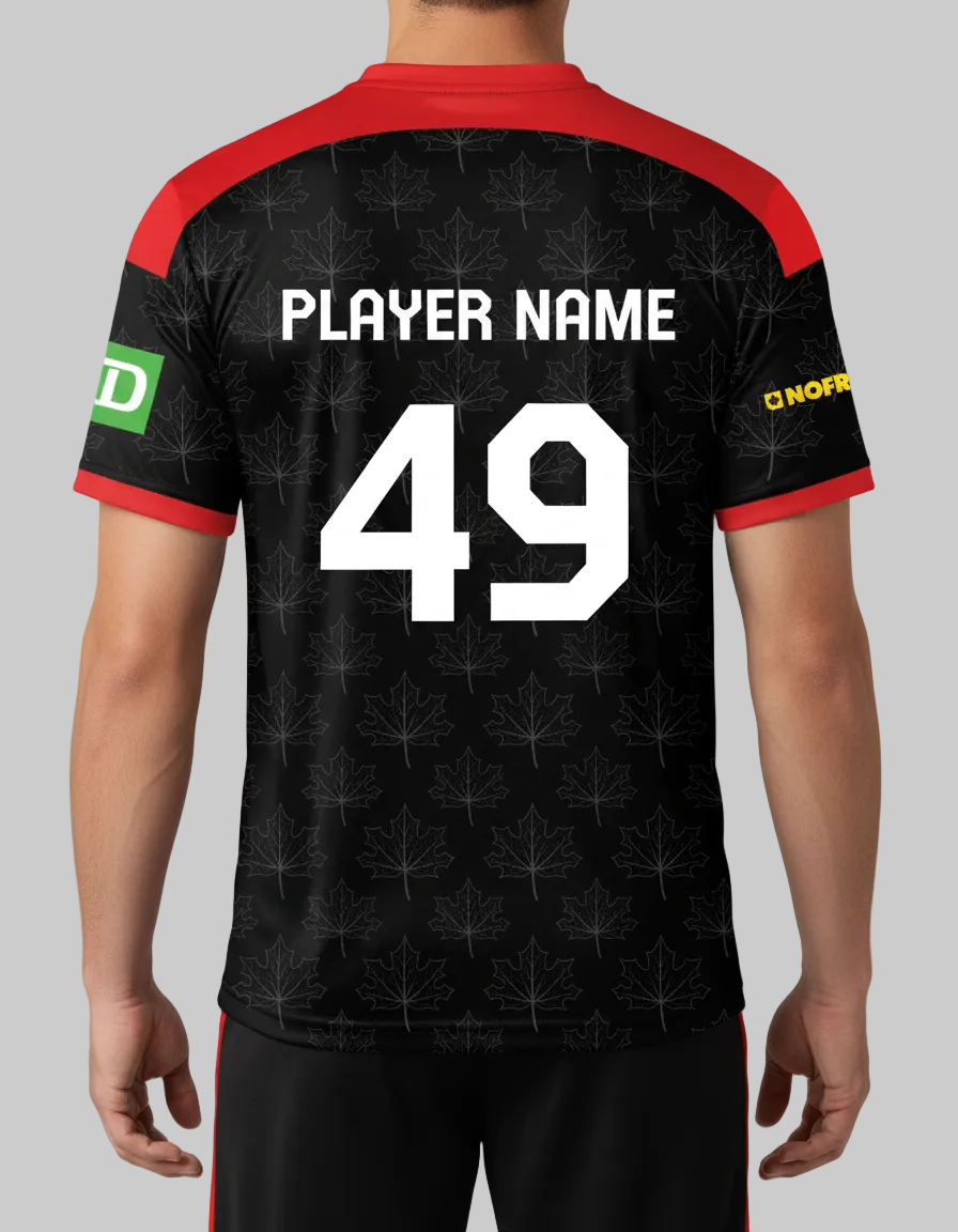 Canada 2026 T20 World Cup Half Sleeves Cricket Fan Jersey - 100% Dryfit Polyester - With Name Personalization