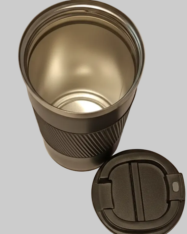 Travel Mug with Grip 510 ml (White, Black) - Nomura