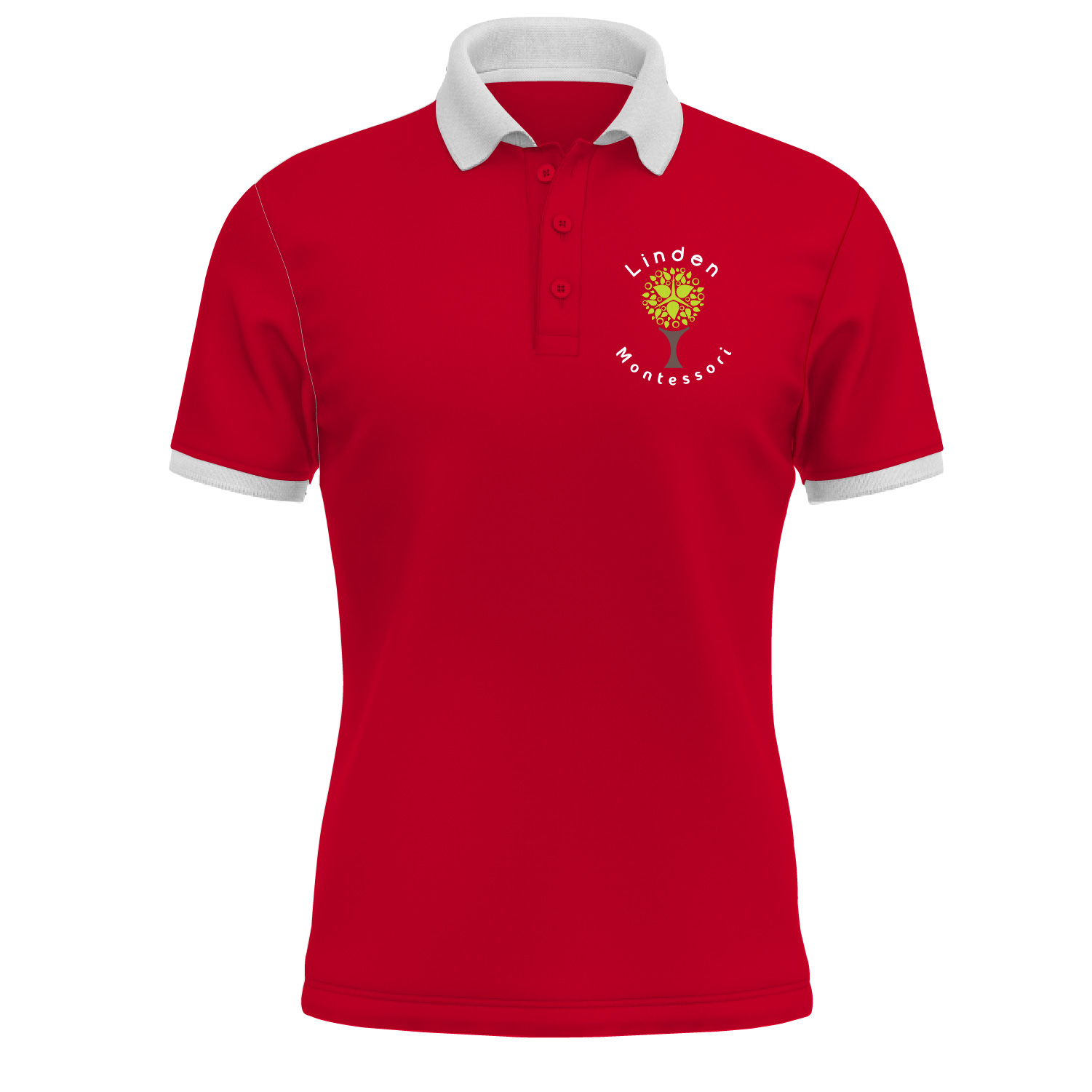 PQ Polo T-Shirt in Red (Linden Montessori) - T10 Sports