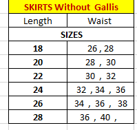 Classic Denim Skirts Without Gallis - T10 Sports